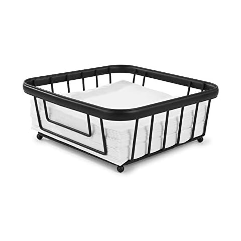 Spectrum Diversified 09110 Ashley Flat Napkin Holder Black, Steel Cover