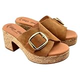digo digo - Sandalias Tipo Zueco con Hebilla y Planta de Gel 414347 Cuero Mujer Color: MUSCADE Talla: 40