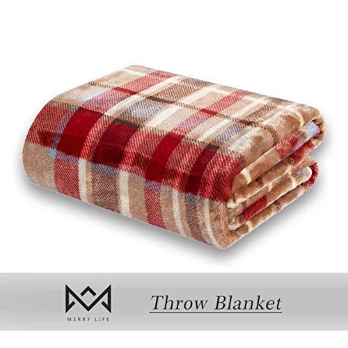 Merrylife Throw Blanket Plaid| Ultra-Plush Soft Colorful Oversized | Decorative Couch Travel Blanket | King Size(90" 102", Love Urban) #TOP1