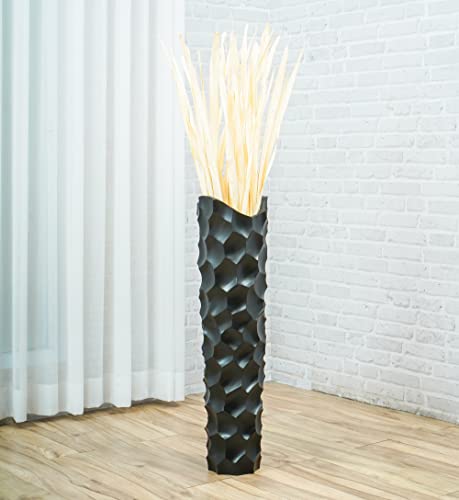 Leewadee Handmade Mango Wood Floor Vase #TOP27