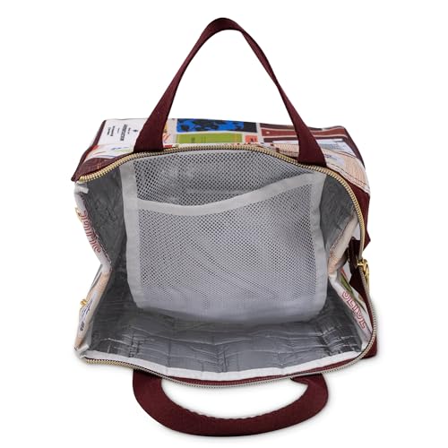 Image of kate spade new york Cute Lunch Bag for Women, Large Capacity Lunch Tote, Adult Lunch Box with Silver Thermal Insulated Interior Lining and Storage Pocket (Book Club)