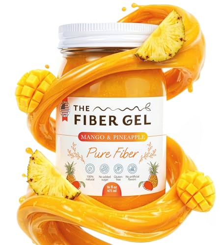 The Fiber Gel High Dietary Fiber Prebiotic Gel Formula 100% Natural & Clean Label Plant-Based Psyllium Husk & Inulin Complex Keto Friendly Vegan No Added Sugar Mango&Pineapple 16 oz