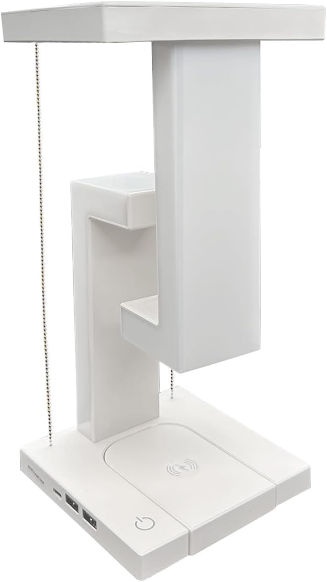 Lámpara LED de escritorio de carga inalámbrica, diseño de suspensión antigravedad, táctil de 3 niveles y brillo ajustable, puerto USB-C, adecuada