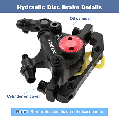Petchor Hb-100 Line Pulling Hydraulic Disc Brake Calipers, Mechanical Disc Brakes For Mtb, Mountain Bike, E-Bike And Electric Bike 2Pcs Front/Rear Black #TOP2