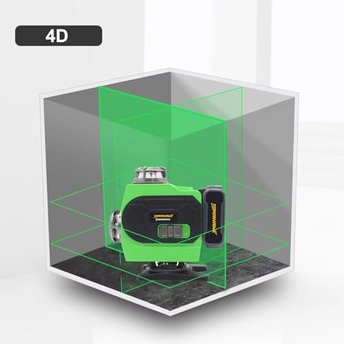 Image of TOMAHAWK TLN-3232 16 Lines Green Laser Level Pro 4x360 4D Green Cross Line Professional Laser for Construction Two 360 Vertical /Horizontal Level Pulse Mode and Remote Controller Lazer Machine