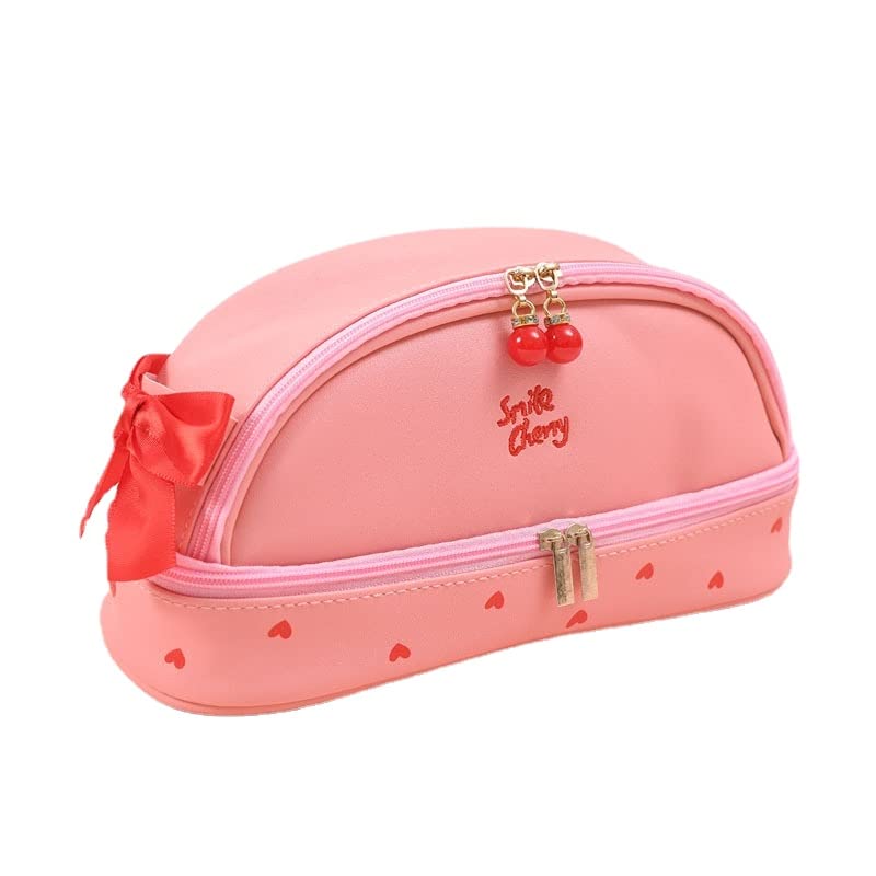 Astuccio Portapenne Coquette Con Fiocco Ricamato 3D | Capiente E Morbido | Design Kawaii Estetico Rosa | Per Scuola E Ufficio - 2