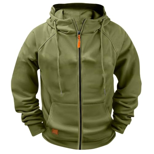 Mens Full Zip Hoodie Drawstring Kangaroo Pockets Casual Travel Sweatshirt - image 4