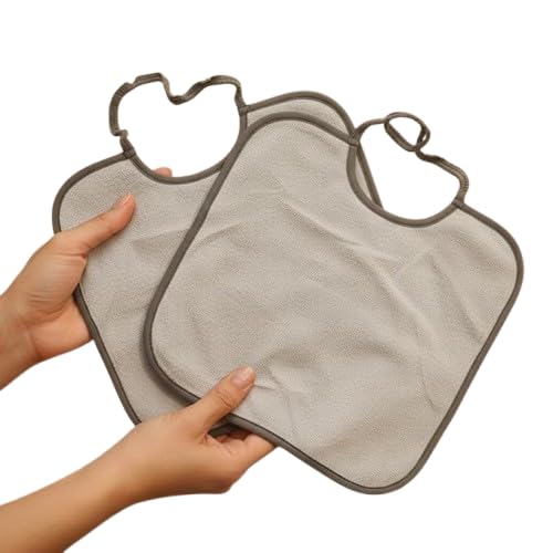 Baby Essentials 14×14 Inch Large Grey Baby Bibs (6 Months+) – Soft Elastic Pull-Over Neck, Full-Coverage Mess-Proof Absorbent Cotton Bibs for Toddler Mealtimes-image-47