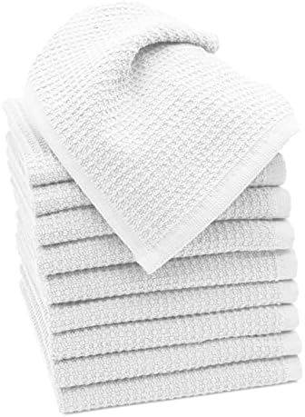 ZOLLNER Ręcznik Waflowany - Gofrowany 10 Szt. 30x30 cm Mały do Twarzy Biały