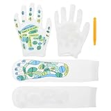 HEANUJJ Fußreflexzonenmassage Socken mit Akupressurpunkten und Massagehandschuhen Inklusive Akupressur stift zur Linderung von Fußermüdung Blutzirkulation Unisex für Erwachsene mit