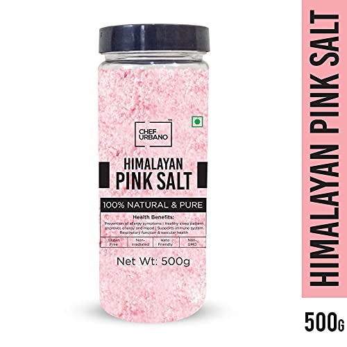 Image of Chef Urbano Himalayan Pink Salt 500g | 100% Pure & Natural | Mineral Rich Salt | Low Sodium | Packed with 84 Minerals | Jar Pack