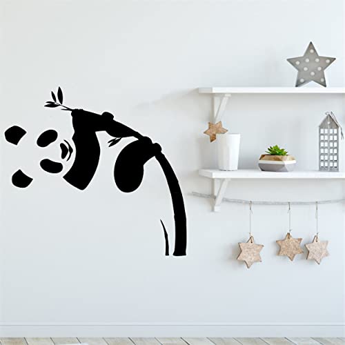 Vinilo decorativo panda con bambú para pared miniatura 2