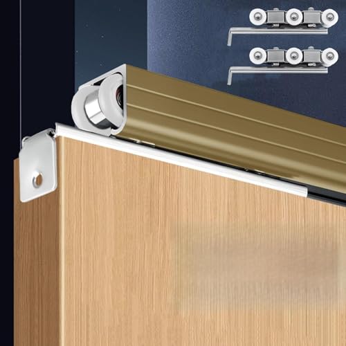 Rail porte coulissante plafond double dérivation pour armoire gain de place