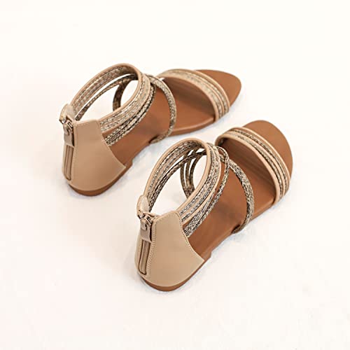 Image of Sandals Women Dressy Summer Flat Strappy Cute Casual Beach shoes
