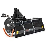 Titan Attachments Pro Series 3 Point Rotary Tiller, 72' Cutting Width, Fits Cat 1 & Cat 2 Tractors 25-65 HP Rototiller, 8' Digging Depth, PTO Driven Cultivator