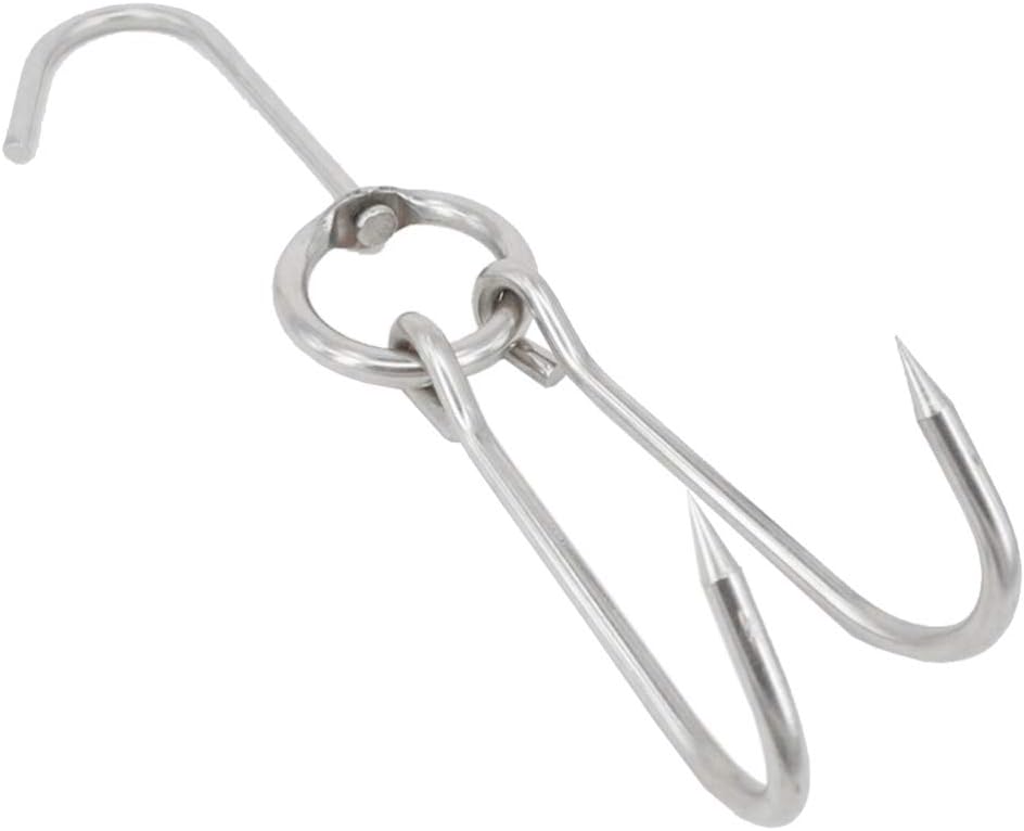 Cabilock High Grade Stainless Steel Meat Hooks Double Hooks Essential for Butchers BBQ