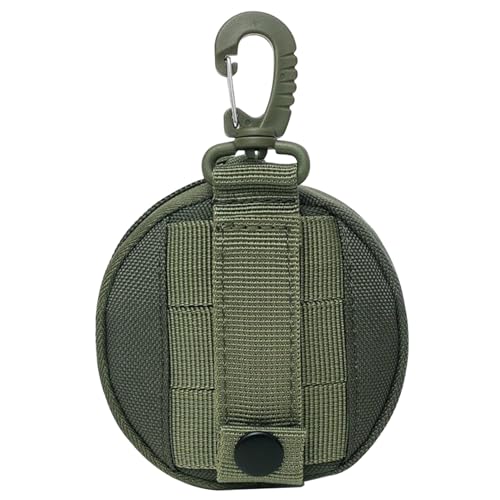 Belt Pouch with Clip Nylon Key Pouch Portable Outdoor Mini Zippered Change Purse Round Mens Coin Key Bag for Travel Sports