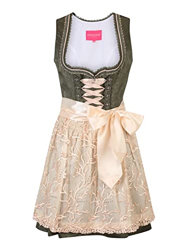 Preisvergleich Produktbild Krüger Madl Damen Dirndl dunkelgrün / beigemeliert 44