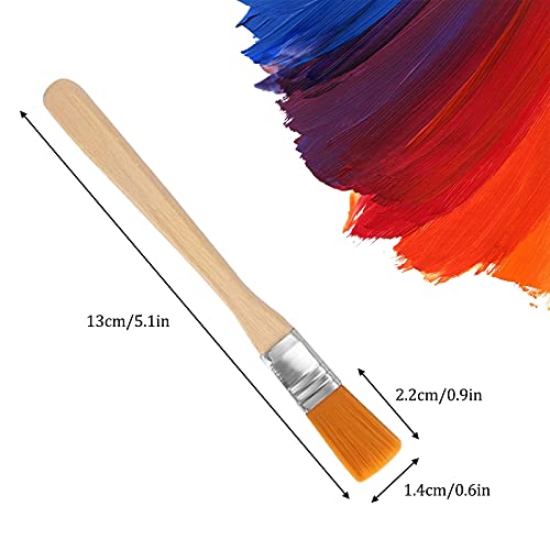 Borstelset Platte Borstel 30 Stuks Professionele Kwast Houten Handvat Platte Acryl Borstel Flat Brush Paintbrush Olieverf Borstel Penseelset voor Kunst Schilderen Werk Schilderen Muurverf Vernissen - Afbeelding 4