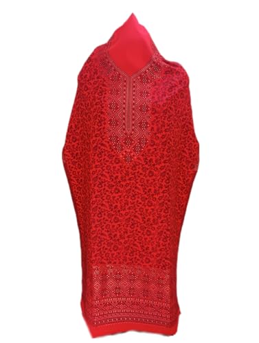 Image of Womens designer woolen suit for women with salwar and kashmiri shawl winter wear kani unstitched fabric set, stylish kurta pant set woollen dress material for women by pure pashmina wooltex