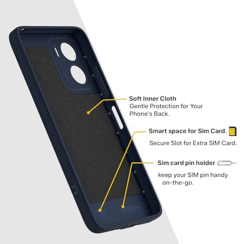 Image of Pikkme Back Cover for Motorola Moto G06 Power Camera Protection 3D Hexa Cube Design Silicone Protective Bumper Case (Blue)