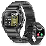 FOSMET Smart Watches for Men (Answer/Make Calls), 1.57''HD Smart Watch for Android and iPhone, 24/7Fitness Watches with IP68/Heart Rate/Sleep Monitor/Steps Monitor/Pedometer/100+Sport Modes (Gray)
