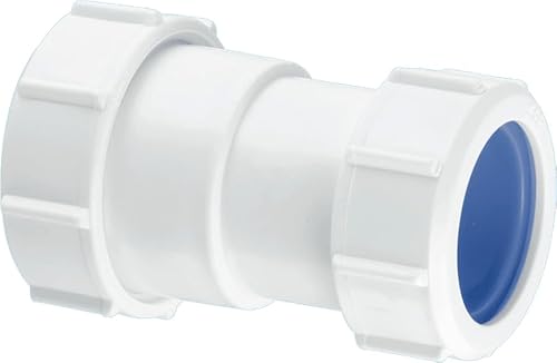 McAlpine 1.5" x 40mm Multifit Straight Connector White T28L-ISO