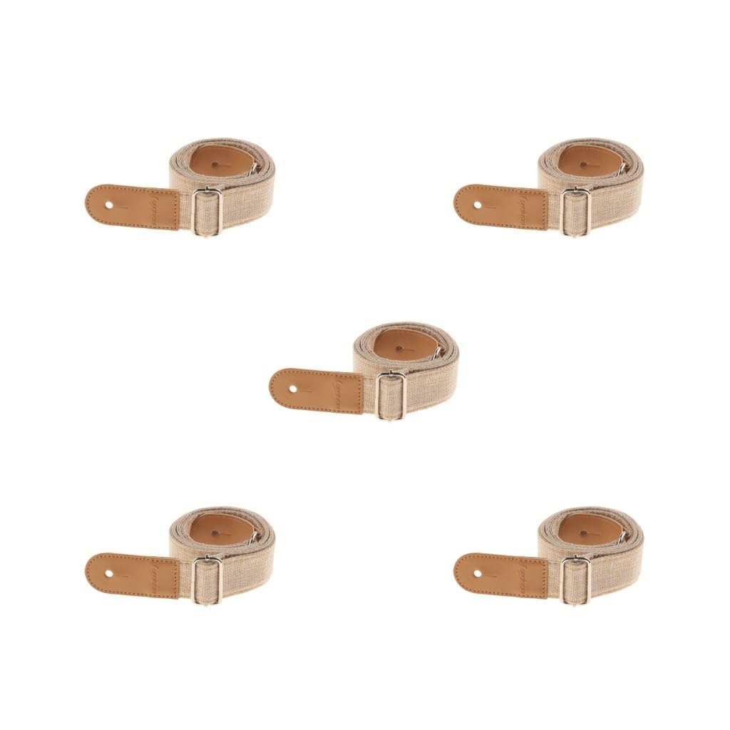 Zestaw 5 pasków do ukulele z końcówkami ze skóry PU do Ukuele 4-strunowa gitara kremowy 75-130 cm