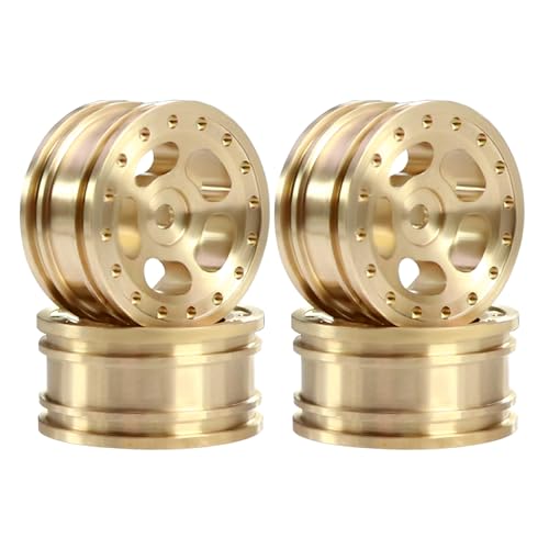 Brass 0.7'' Wheel Rim Hub for AXIAL SCX30 Ford Bronco 4X4 SCX30 Jeep Wrangler JLU 4X4 RC Crawler Car Upgrade Parts (Five Holes)