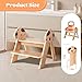Novarieth Beech Wooden Toddler Step Stool, 2-Step Foldable Stool for Kids with Non-Slip Surface, Baby Bathroom Stool for Potty Training, Bathroom Sink, Kitchen Counter with Cute Mushroom Design