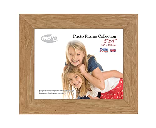 Inov8 Framing - Lime Oak 5x4 Inch (10x12cm) British Made Photo Frame - Wood Effect with Glass Picture Frame