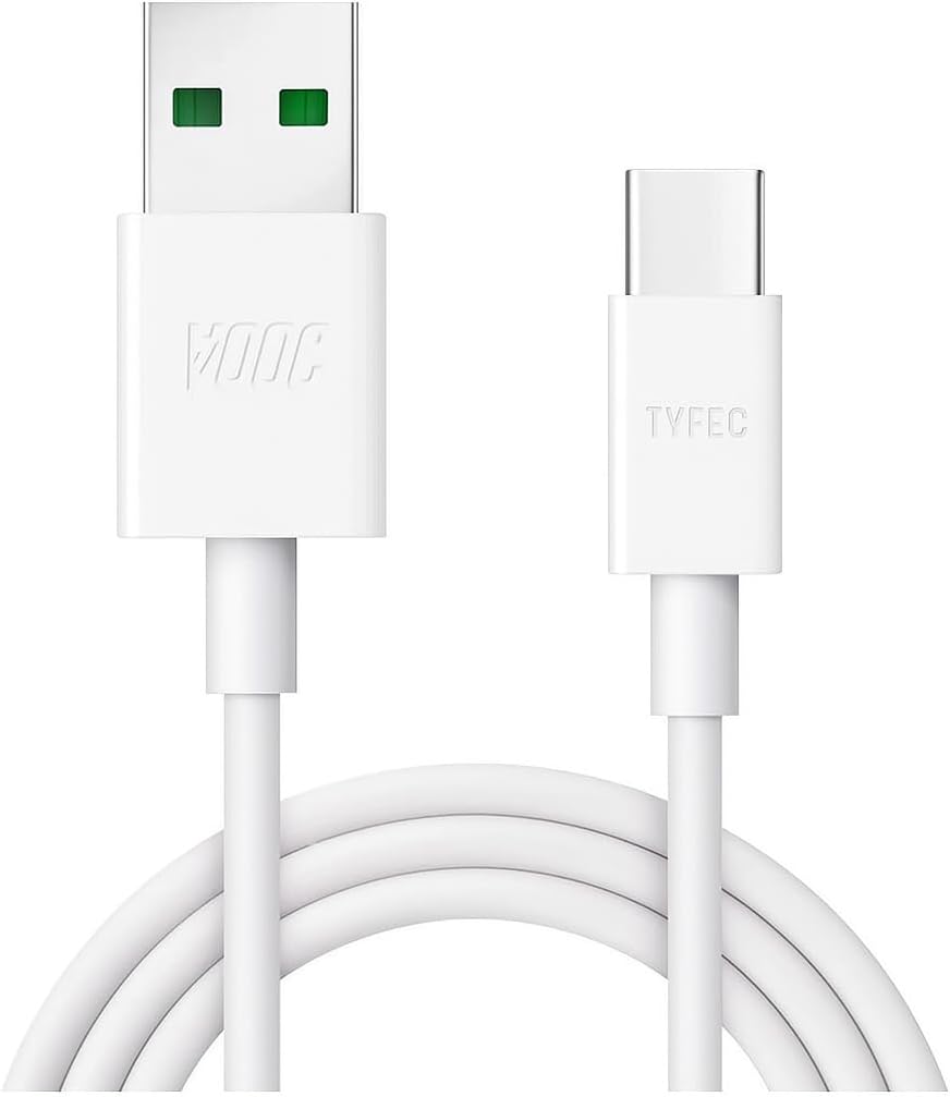 Oppo_SuperVOOC 65W USB A to Type-C Fast Charger Cable | Compatible with Oppo Reno/F/K/A/Find X Series & More Type C Models (6 Month Warranty)