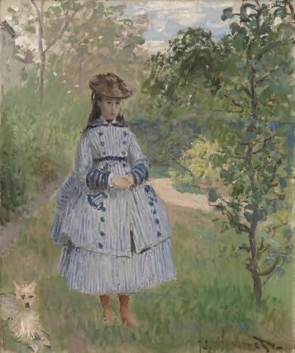 Impression sur toile Claude Monet Fille avec un chien | Décoration haut de gamme