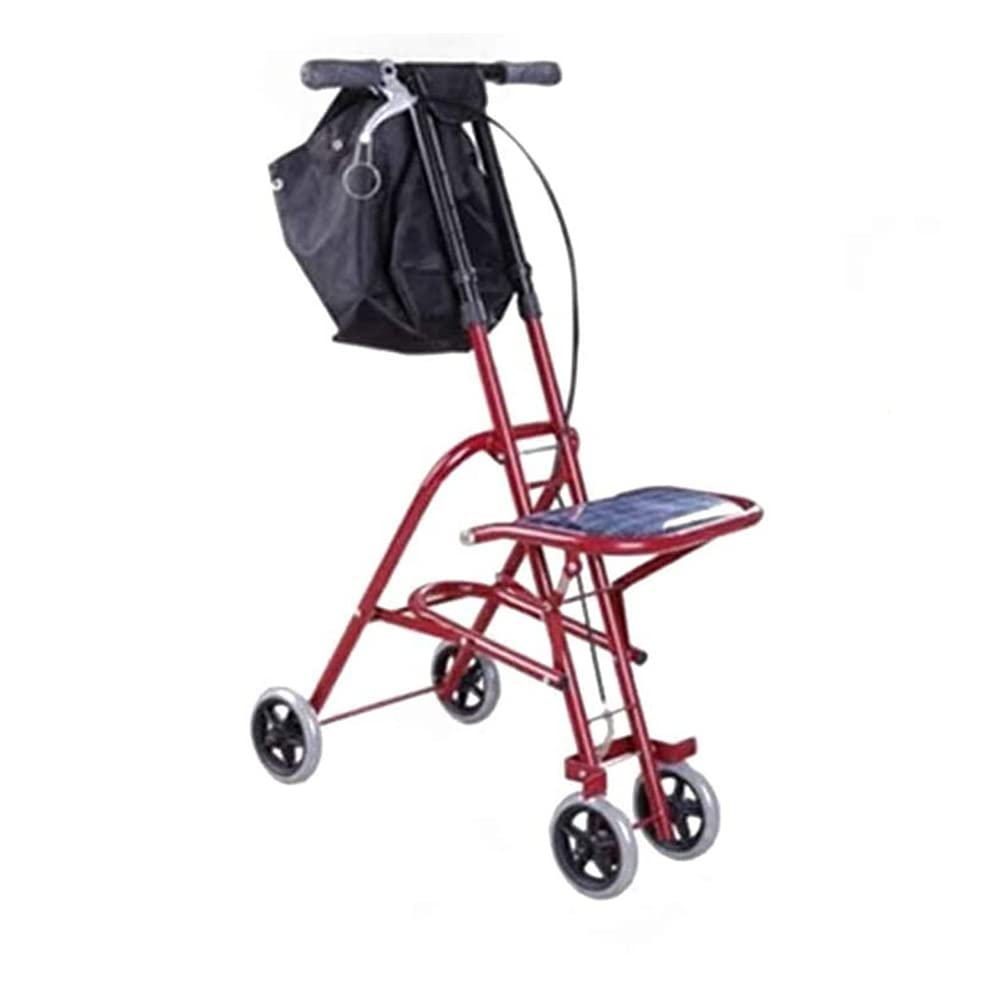 Walkers dla seniorów, 4 koła z siedziskiem, wielofunkcyjne składane pomoce do chodzenia z siedziskiem, regulowany wysokość Zakupy Kij