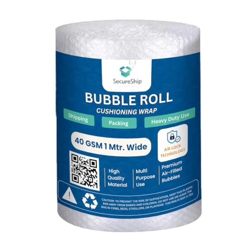 Image of Heavy-Duty 40 Gsm Thickness 1 Meter Wide Bubble Wrap Roll Perfect for Shipping, Moving, and Storage Needs, Cushioning Material Guard Your Items Against Impact and Damage (5 Meter)