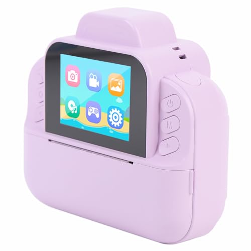 VELATEMOR Cámara digital para niños, 48MP 1080p para niños, cámara de impresión instantánea de 2,4 pulgadas para entretenimiento (Purple)