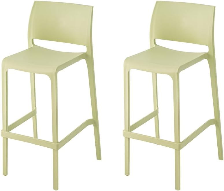Lagoon Sensilla Stack-Able Bar Stool - 2 Pcs/Set (Wasabi Green)