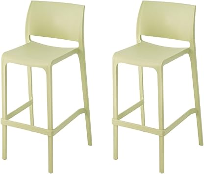 Lagoon Sensilla Stack-Able Bar Stool - 2 Pcs/Set Wasabi Green