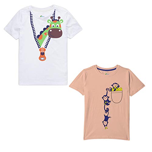 Image of Real Basics Boy's Regular Tshirt(Pack of 2)