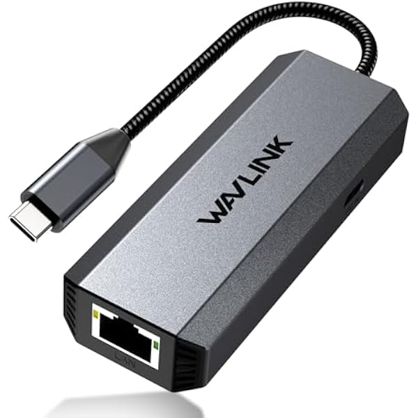 WAVLINK Adapter USB C na Ethernet 2,5 Gb/s, adapter USB na Ethernet 2,5 G, konwerter sieciowy USB-C na RJ45 (kompatybilny z Thunderbolt 4/3) dla Windows, Mac OS, iPad OS i innych