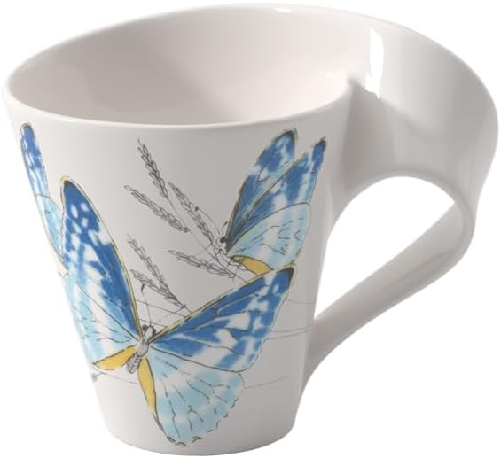 Villeroy & Boch NewWave Café Coffee Mug Conure, 300 ml, Height: 11 cm, Premium Porcelain, Green/Multicolour