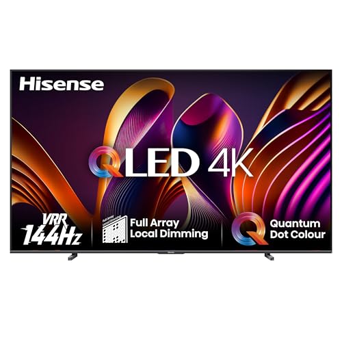 Hisense 100E77NQ Pro 254cm (100 Zoll) Fernseher, 4K UHD, QLED, Smart TV, Total HDR, Dolby Vision IQ Atmos, 144Hz (VRR), HDMI 2.1, Game Mode PRO, Triple Tuner, Alexa Built-In, Dunkelgrau, [2024]