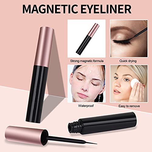 Bileycha YJM Upgrade 3D Natural Magnetic Eyelashes,Lightweight Magnetic Eyeliner And Eyelashes Kit thumb #2