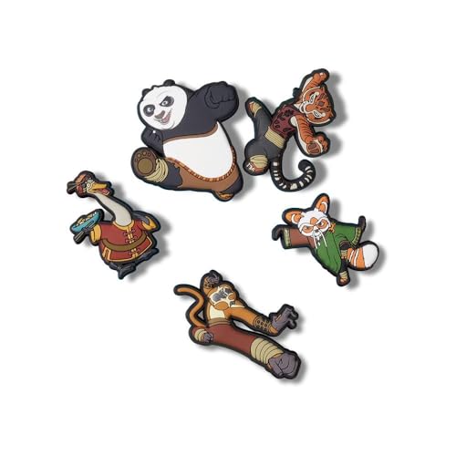 Breloques Crocs Kung Fu Panda 5 Pack Jibbitz multicolores pour sabots unisexes
