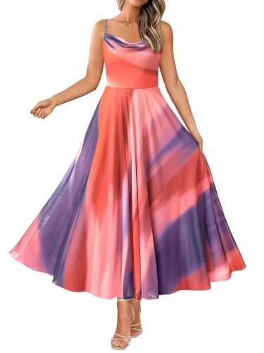 Image of BTFBM Women Summer Maxi Dresses Elegant Wedding Guest Dress | Cowl Neck,Spaghetti Strap,Mesh,Floral,A-Line,Flowy,Party,Cocktail,Homecoming,Graduation,Sundress,Prom,Beach Long Dresses