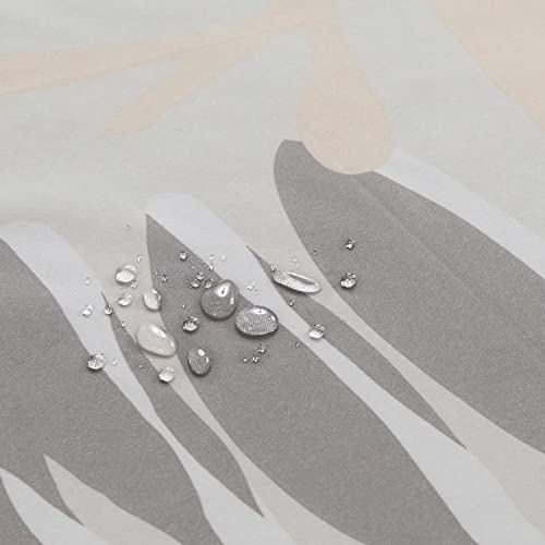 Rideau de douche anti-éclaboussures en polyester taupe à fleurs grises pour sol sec - 5