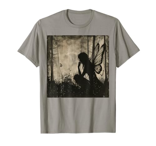 Dark Fairycore Fairy Art Butterfly Grunge Alt Goth Aesthetic T-Shirt
