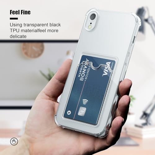 Image of AKABEILA Case for iPhone XR Clear Cute Phone Case Soft TPU Wallet Case Slim Bag Cover Shockproof with Card Slot Holder