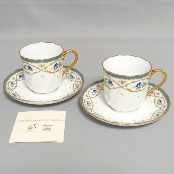 Noritake アンジェローブ カップ&ソーサー 2客セット 金彩 白磁 Noritake アンジェローブ カップ&ソーサー 2客セット 金彩 白磁
