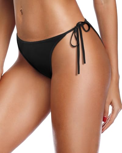 Zmart Women Tie Side Bikini Bottoms String Cheeky Bathing Suit Bottom Low Waist Ruched Scrunch Swimsuit Bottom3